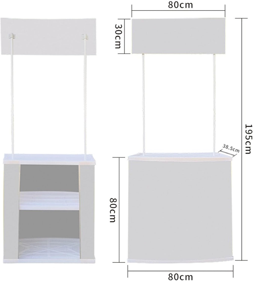 Folding Promotional Counter Table, Portable Retail Reception Event Desk Front Desk Podium Pop Up Exhibition Counter Trade Show Display Stand,Supermarket Tasting Table Banner Advertising Stand