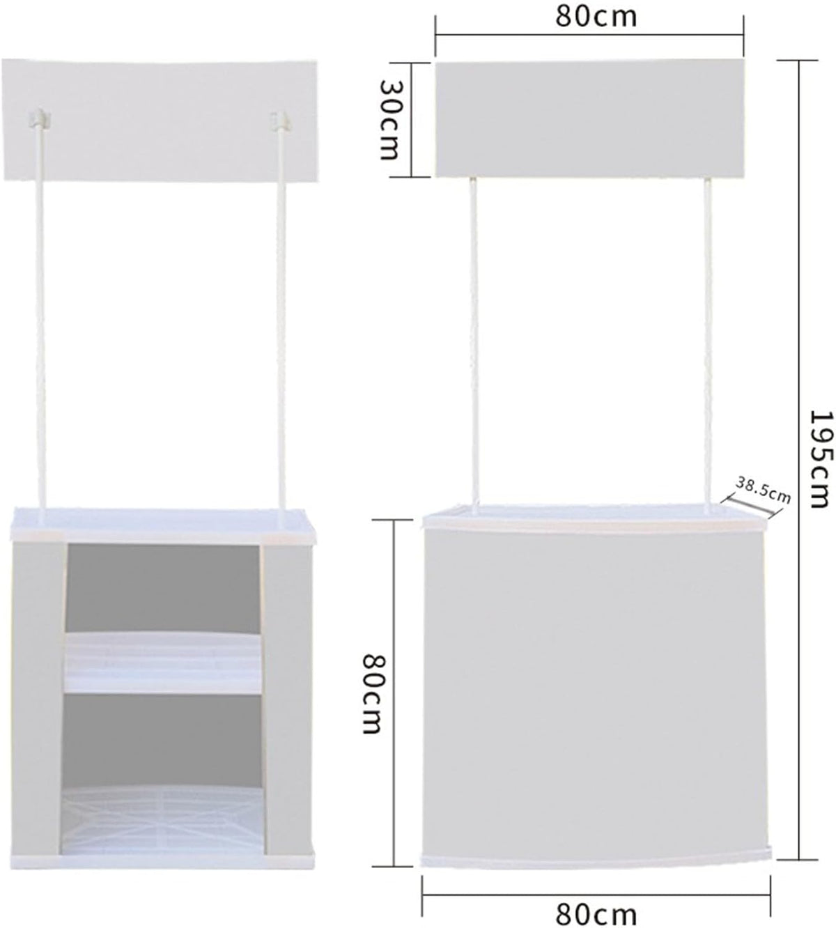 Folding Promotional Counter Table, Portable Retail Reception Event Desk Front Desk Podium Pop Up Exhibition Counter Trade Show Display Stand,Supermarket Tasting Table Banner Advertising Stand