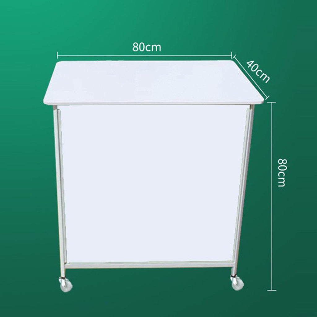 Mobile Portable Promotion Counter Table, Folding Retail Reception Event Front Desk Podium Table Exhibition Speech Stand,Supermarket Tasting Desk Booth Kiosk Trade Advertising Display Banner Stand