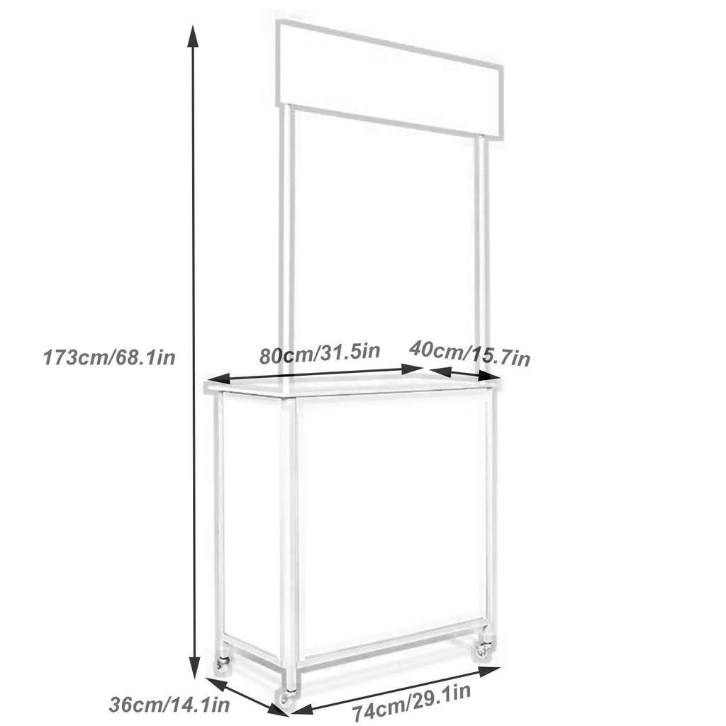 Portable Promotion Counter Reception Event Desk Front Desk Podium Table Trade Show Display Counter Speech Stand,Supermarket Tasting Table Booth Banner Advertising Stand (PVC, 74 x 36 x 83 cm)