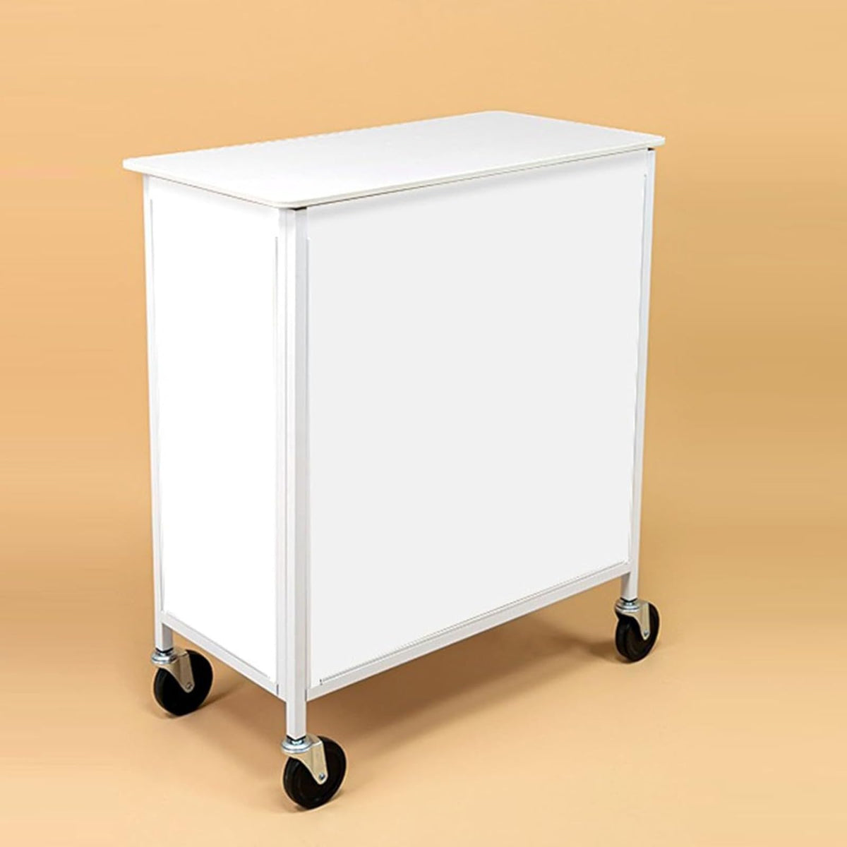 Mobile Portable Promotion Counter Table, Pop Up Podium Trade Show Exhibition Reception Event Desk Trade Show Display Counter Speech Stand Supermarket Tasting Table (PVC Board - a,74 x 36 x 83cm)