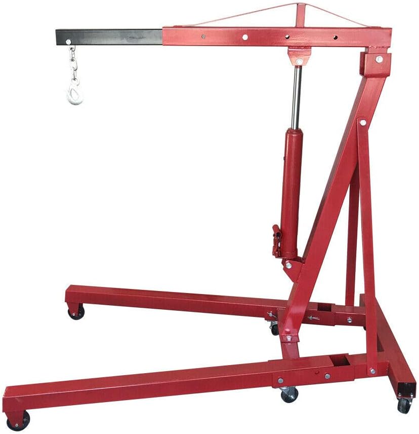 2 Ton Hydraulic Engine Hoist Crane, 4400LBS Folding Cherry Picker