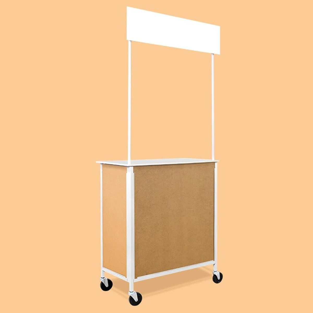 Mobile Portable Promotion Counter Table, Pop Up Podium Trade Show Exhibition Reception Event Desk Trade Show Display Counter Speech Stand Supermarket Tasting Table (PVC Board - a,74 x 36 x 83cm)