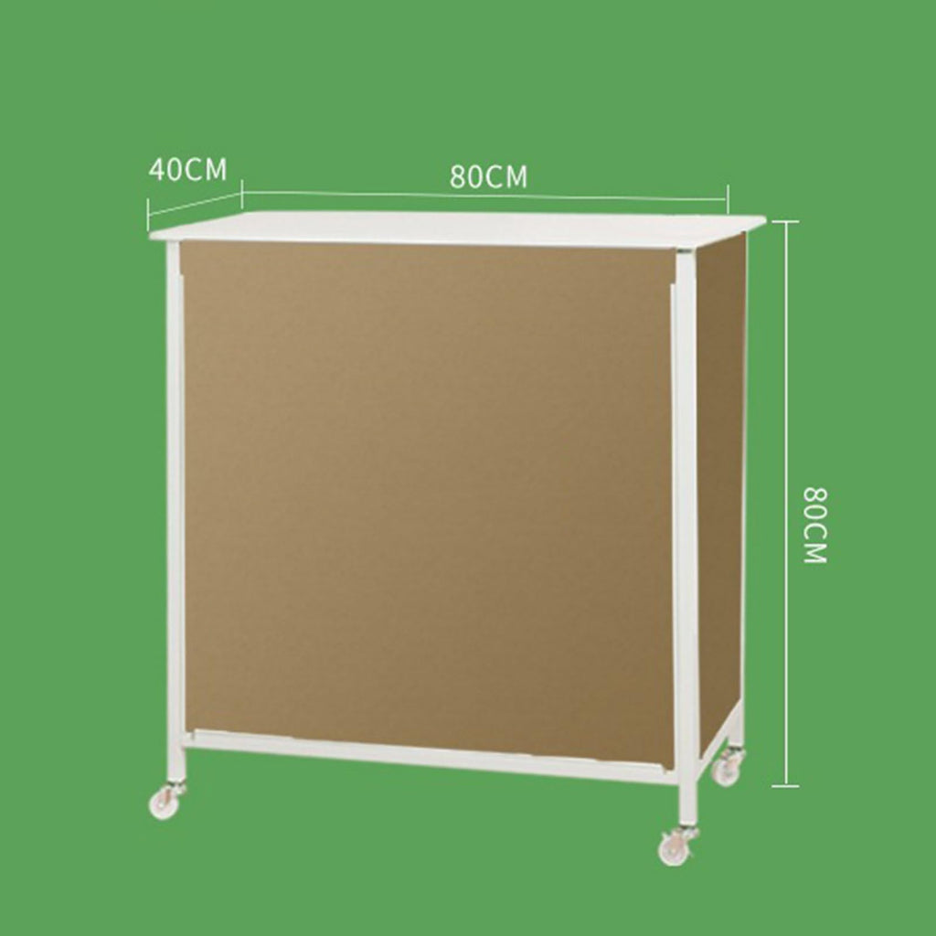 Mobile Portable Promotion Counter Table, Pop Up Podium Trade Show Exhibition Reception Event Desk Counter Speech Stand,Commercial Supermarket Folding Tasting Table Booth Kiosk Display Banner Stand,N