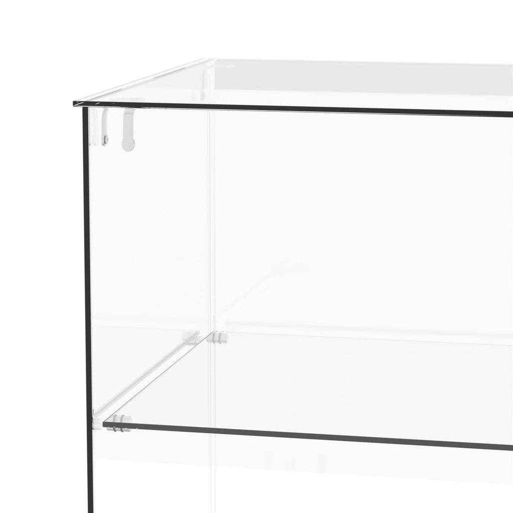 48" W x 17.9" D x 37.9" H - Black Full Vision Retail Display Case, Tempered Glass Display Cabinet with Glass Shelves and Storage Compartment,Storage Cabinets for Retail and Collectible Display