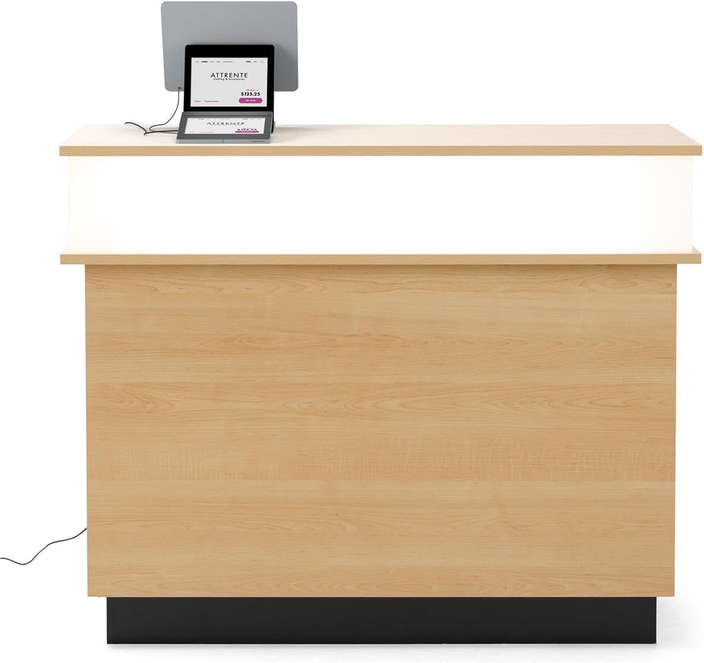 Displays2go Retail Checkout Counter with LED Lighting