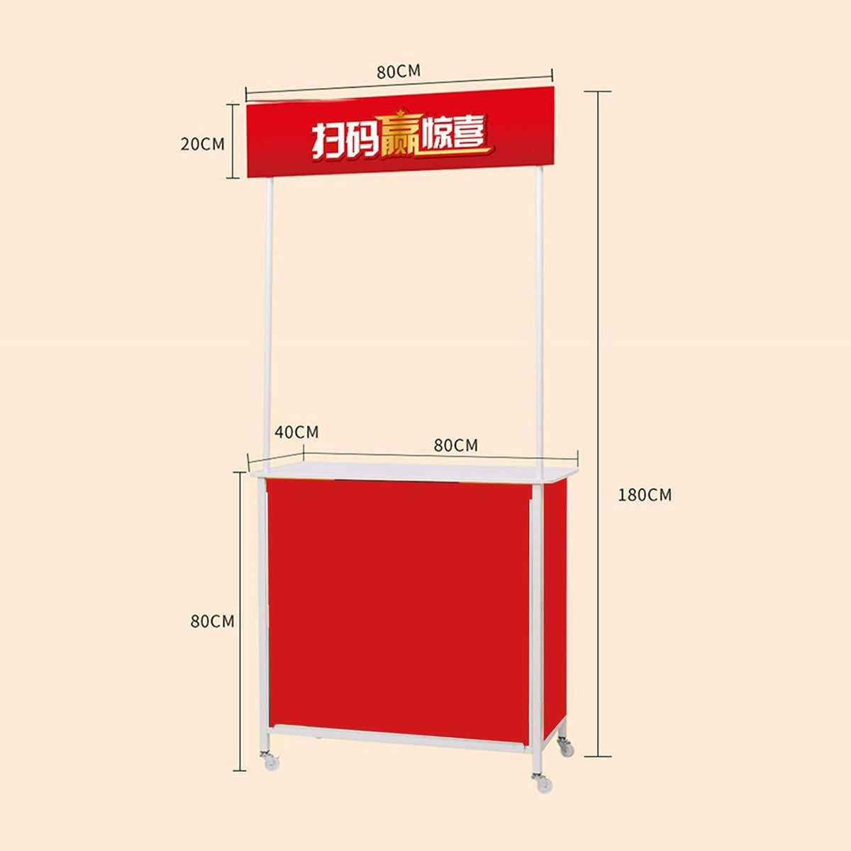 Foldable Promotion Tradeshow Exhibition Counter Stand with Display Board & Carrying Bag, Mobile Portable Supermarket Tasting Table Podium Table Advertising Booth Rack Banner Stand Reception Event De