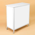 Mobile Portable Promotion Counter Table, Pop Up Podium Trade Show Exhibition Reception Event Desk Trade Show Display Counter Speech Stand Supermarket Tasting Table (PVC Board - a,74 x 36 x 83cm)
