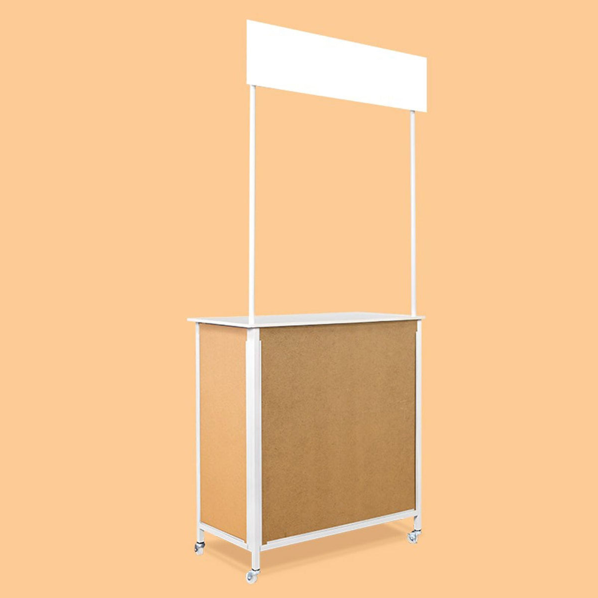 Portable Promotion Counter Reception Event Desk Front Desk Podium Table Trade Show Display Counter Speech Stand,Supermarket Tasting Table Booth Banner Advertising Stand (PVC, 74 x 36 x 83 cm)