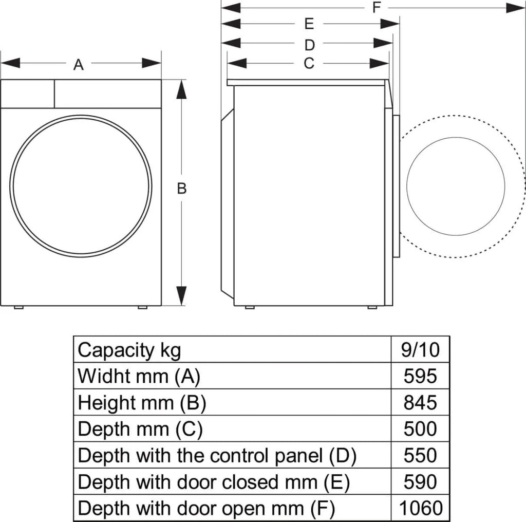Hisense WD3S9043BW7 pralko-suszarka 9 + 6 kg, 1400 obr./min, 15 programów automatycznych, silnik inwerterowy, klasa energetyczna A-30%/D, wyświetlacz LED, szary, WiFi