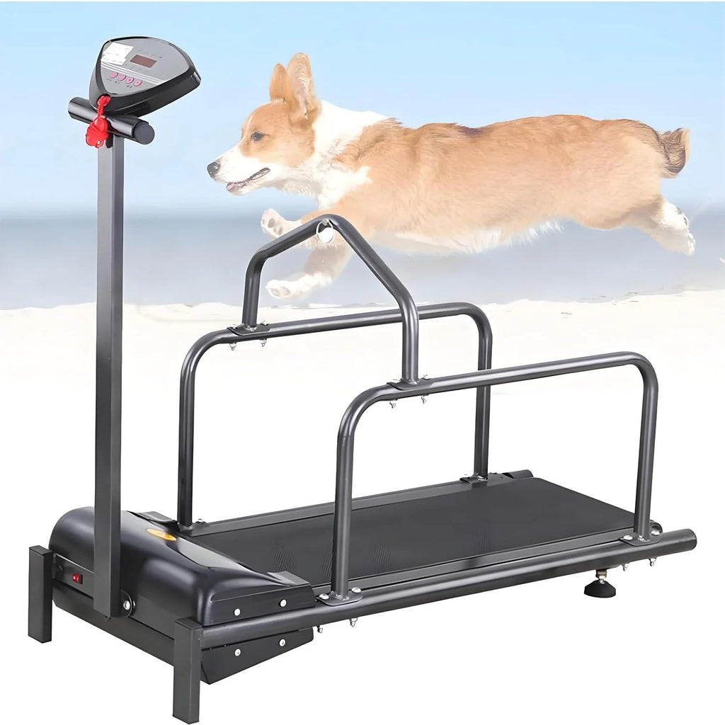 Bieżnia dla psa, bieżnia dla zwierząt, sprzęt do treningu psów, spacerów i biegania, zestaw fitness, cichy silnik z wyświetlaczem LCD, bieżnia dla zwierząt dla psów do 80 kg