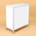 Portable Promotion Counter Reception Event Desk Front Desk Podium Table Trade Show Display Counter Speech Stand,Supermarket Tasting Table Booth Banner Advertising Stand (PVC, 74 x 36 x 83 cm)