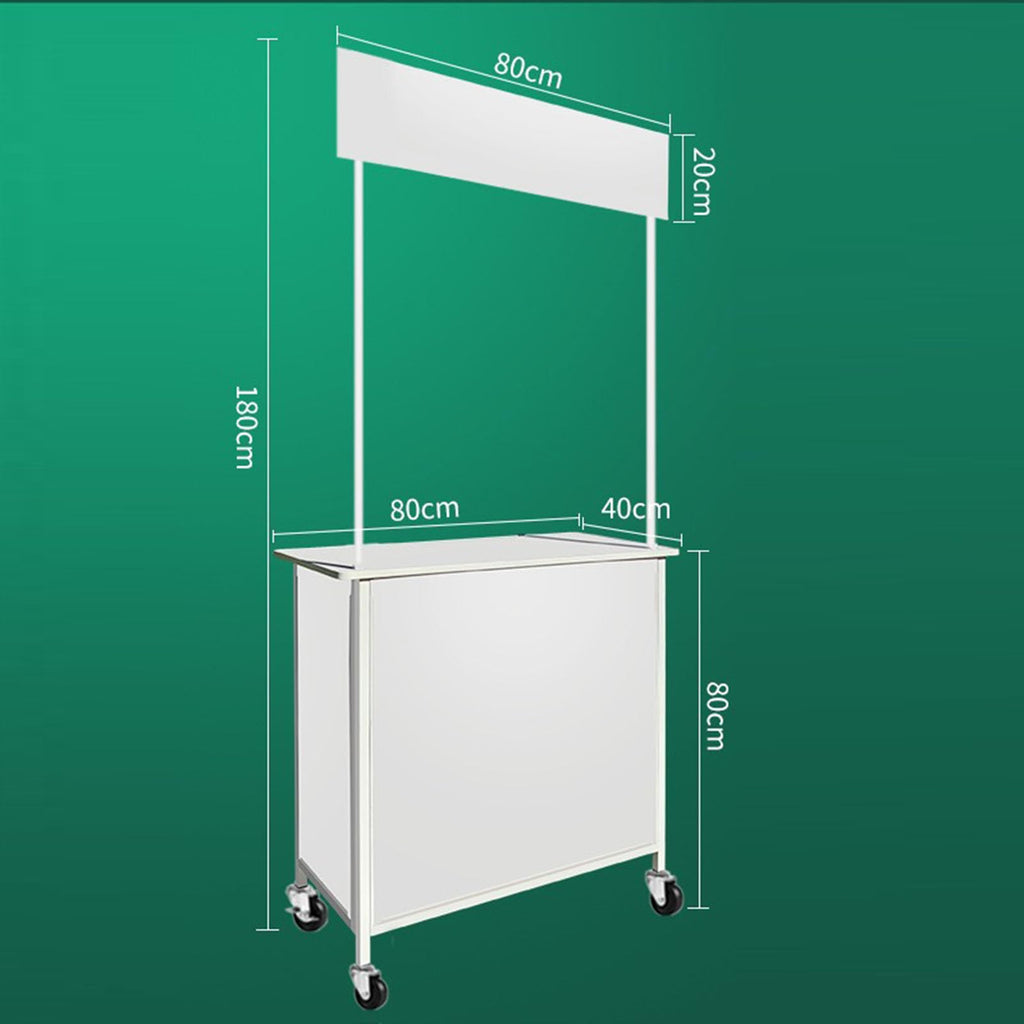 Mobile Portable Promotion Counter Table, Folding Retail Reception Event Front Desk Podium Table Exhibition Speech Stand,Supermarket Tasting Desk Booth Kiosk Trade Advertising Display Banner Stand