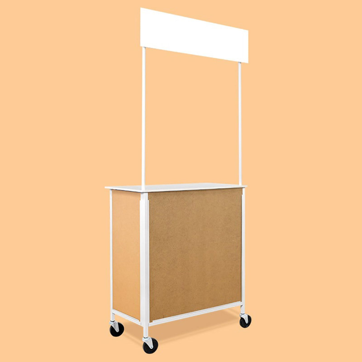 Portable Promotion Counter Reception Event Desk Front Desk Podium Table Trade Show Display Counter Speech Stand,Supermarket Tasting Table Booth Banner Advertising Stand (PVC, 74 x 36 x 83 cm)