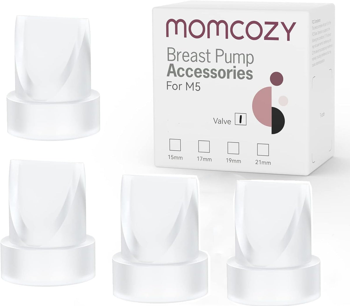 Momcozy M5 Lite Hands-Free Wearable Breast Pump, DoubleFit Flange for Baby-Like Comfort, 3 Modes & 9 Suction Levels, No Flange Insert or Hard Carry Case, 24mm, 2-Pack, Cozy Red