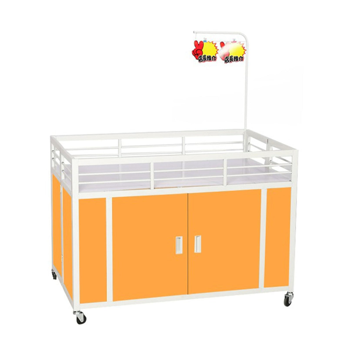 Mobile Portable Promotion Counter Tableï¼trade Show Podium Table Display Exhibition Counter Standï¼supermarket Demo Metal Display Banner Stand Reception Event Desk ï¼multi-purpose Flower Shelf
