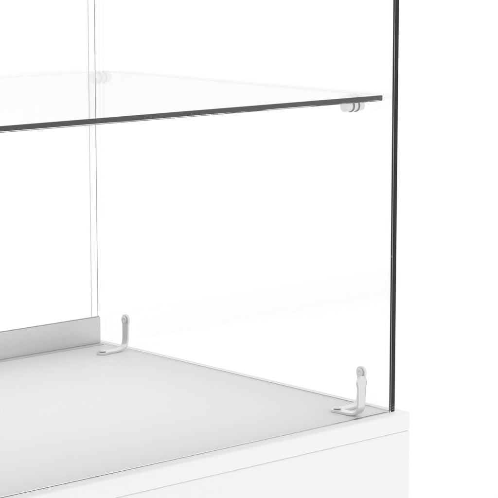 48" W x 17.9" D x 37.9" H - Black Full Vision Retail Display Case, Tempered Glass Display Cabinet with Glass Shelves and Storage Compartment,Storage Cabinets for Retail and Collectible Display