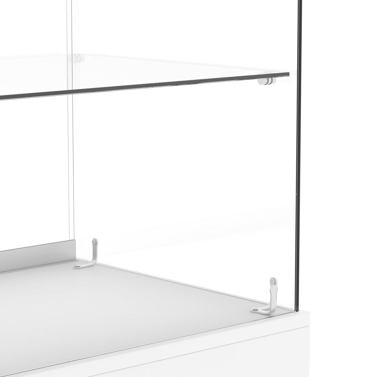 48" W x 17.9" D x 37.9" H - Black Full Vision Retail Display Case, Tempered Glass Display Cabinet with Glass Shelves and Storage Compartment,Storage Cabinets for Retail and Collectible Display
