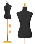 Mannequin Torso Dress Form 40.55-73.23 Inch Height Adjustable Female Model Display Mannequin Body with Metal Bracket and Rectangular Base for Sewing Dressmakers Dress Jewelry Display, Beige