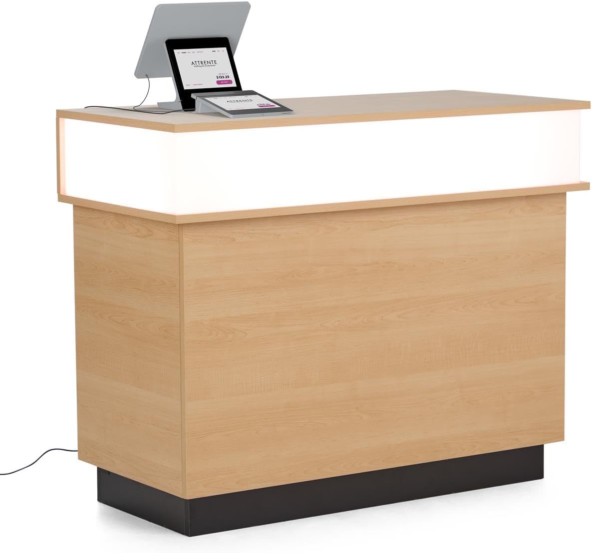 Displays2go Retail Checkout Counter with LED Lighting