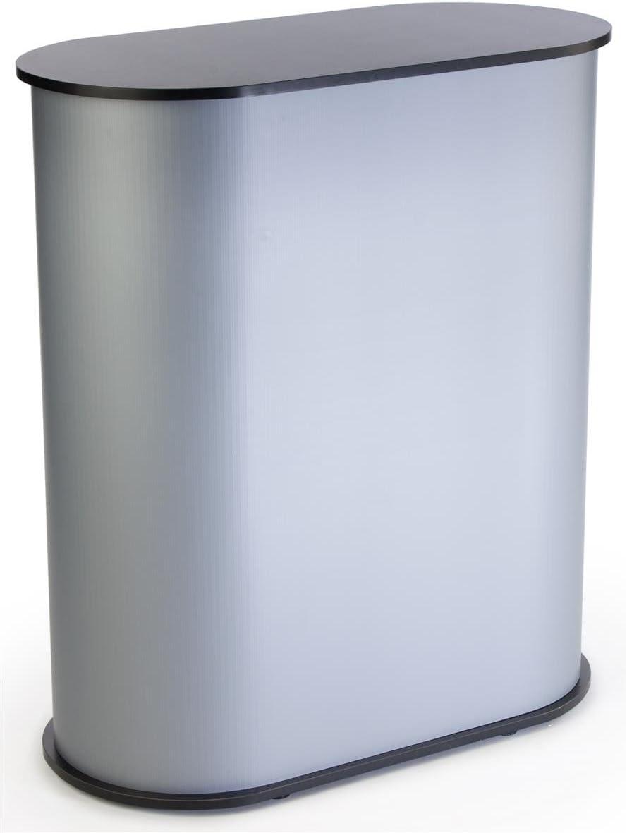 Displays2go Trade Show Counter with Satin Gray Sidewalls