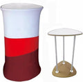 Portable Convex Promotion Counter Table, Detachable Banner Stand Podium for Tradeshow Exhibition Reception, Home Party Picnic Events Bar Show Table(Triangular)