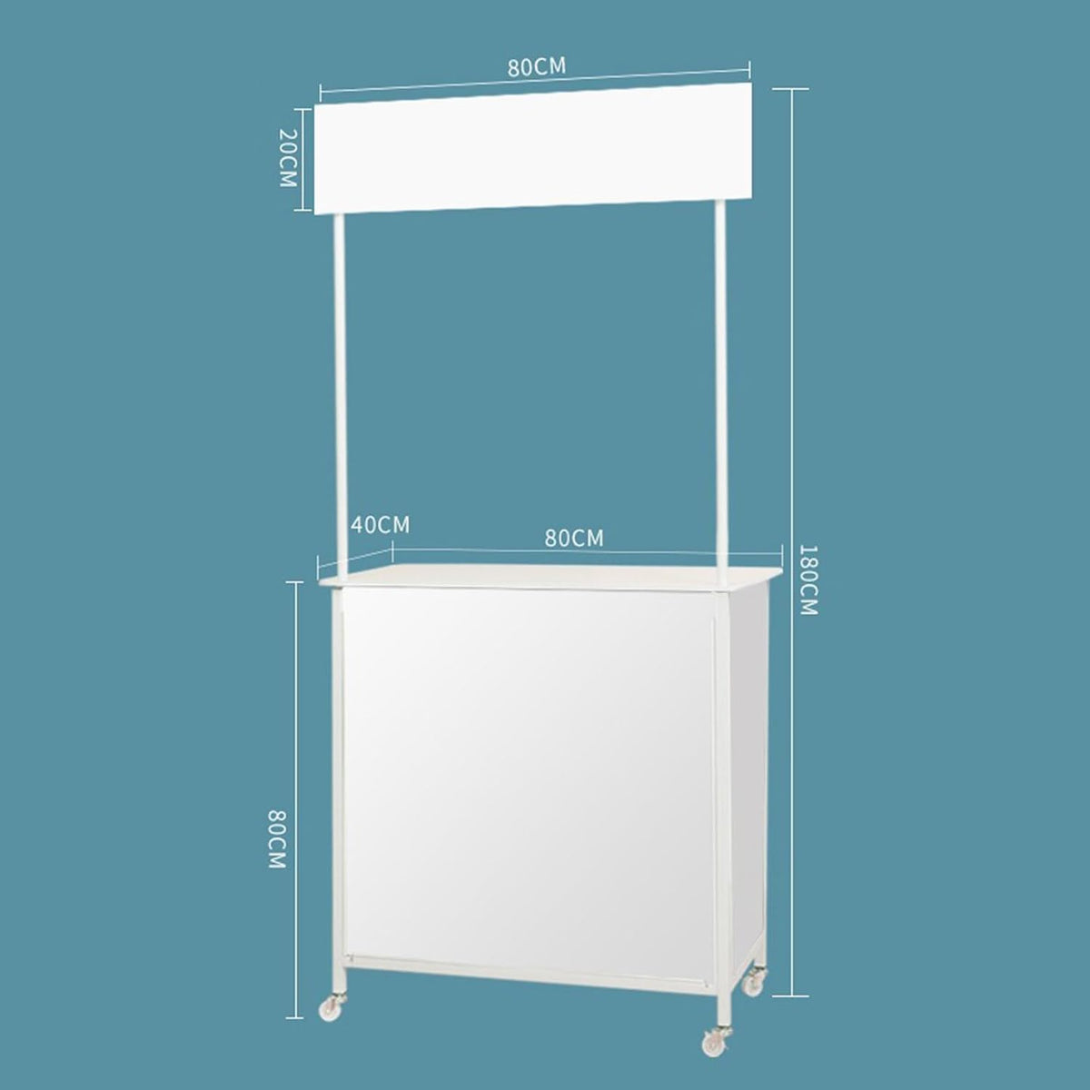 Mobile Portable Promotion Counter Table, Pop Up Podium Trade Show Exhibition Reception Event Desk Counter Speech Stand ,Commercial Supermarket Folding Tasting Table Booth Kiosk Display Banner Stand