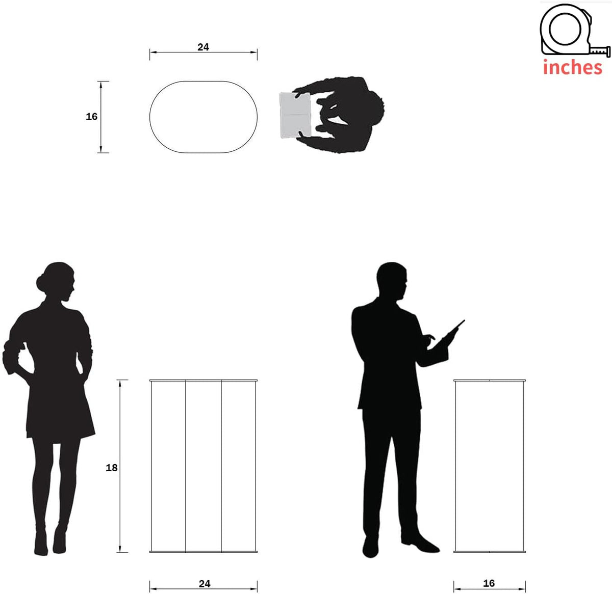 Portable Tradeshow Podium Table 2-Pack Custom Lightweight Foldable