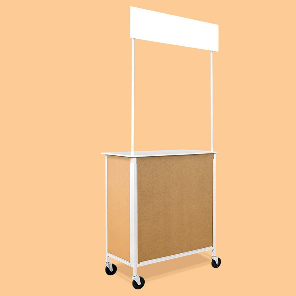 Portable Folding Promotion Table for Events - Supermarket Sampling Display, Exhibition Podium, Metal Advertising Banner Stand, Reception Booth, Trade Show Counter