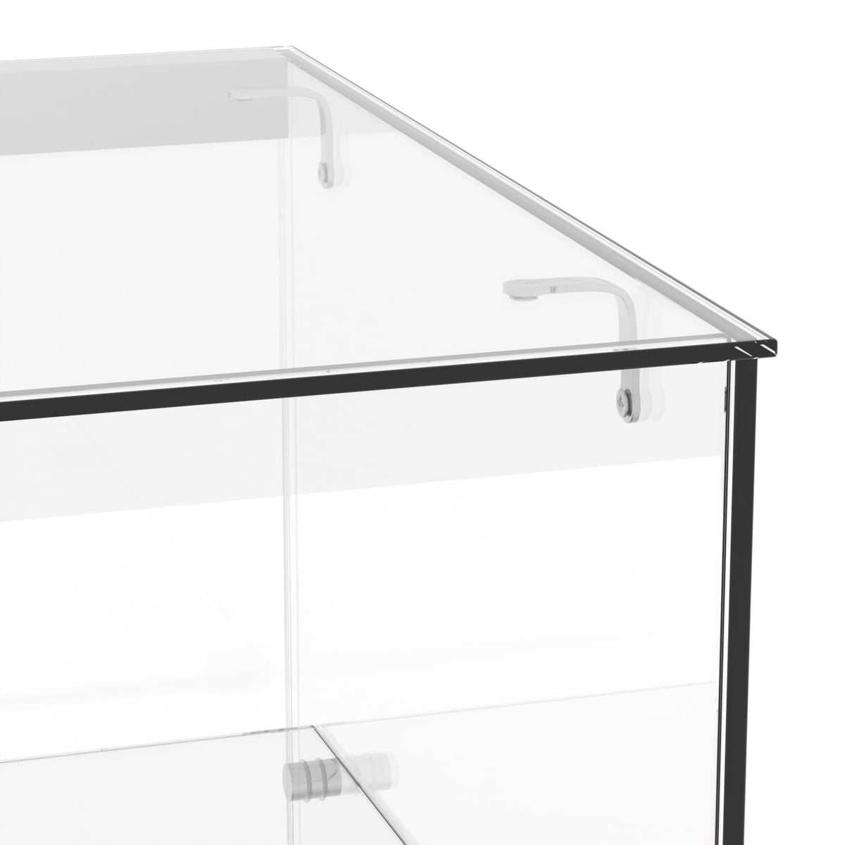 48" W x 17.9" D x 37.9" H - Black Full Vision Retail Display Case, Tempered Glass Display Cabinet with Glass Shelves and Storage Compartment,Storage Cabinets for Retail and Collectible Display