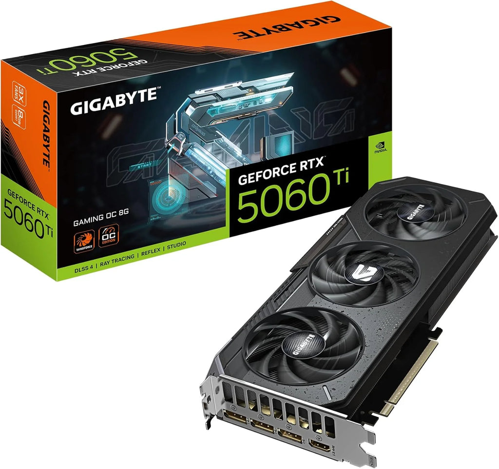 Gigabyte Karta graficzna GeForce RTX 5060 Ti GAMING OC 8G - 8 GB GDDR7, 128bit, PCI-E 5.0, 2647MHz Core Clock, 3 x DisplayPort, 1 x HDMI, GV-N506TGAMING OC-8GD
