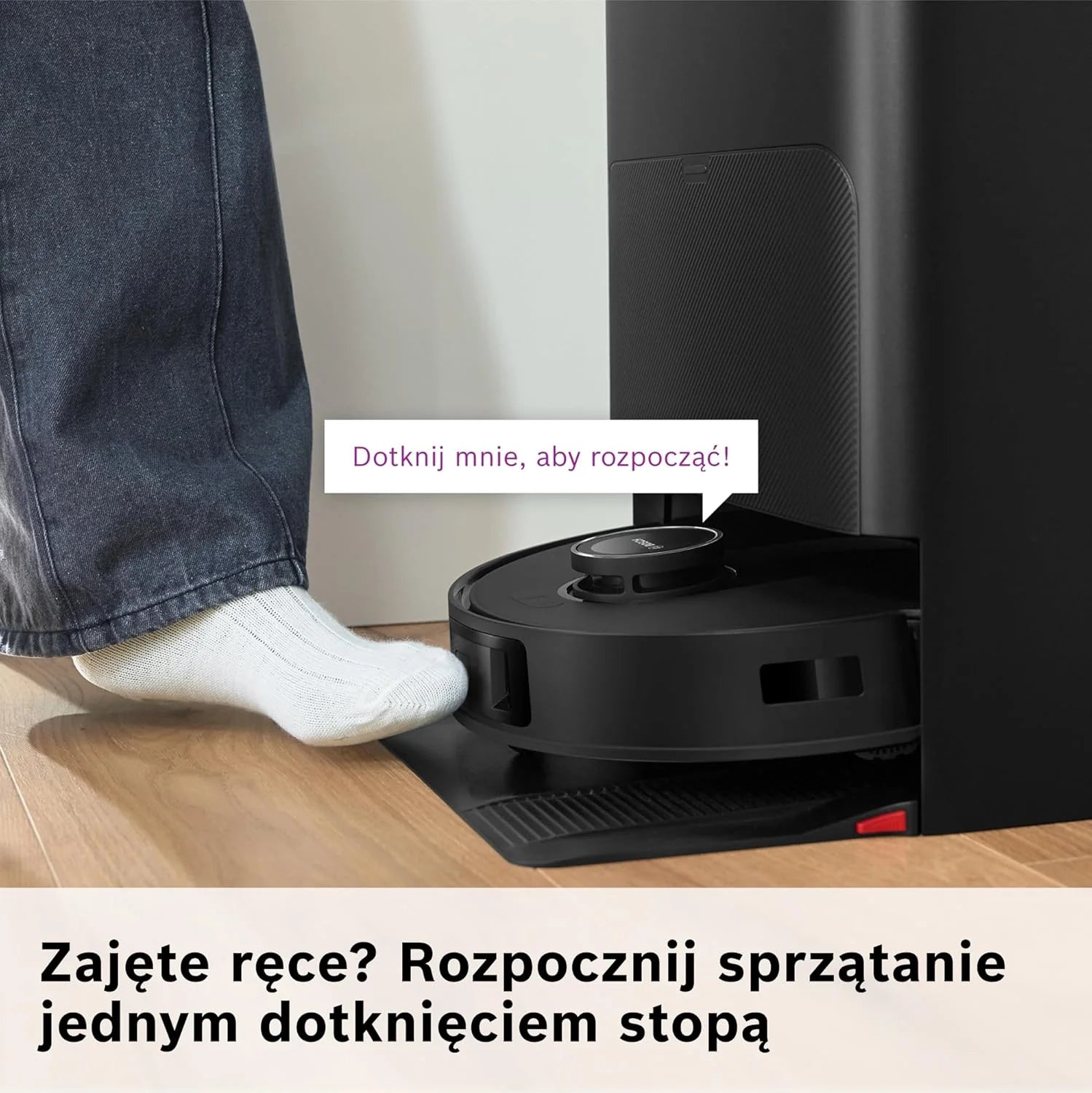 Bosch Spotless Max Robot sprzątający z funkcją mopowania, moc ssania 11 000 Pa, wysuwana nakładka mopującą, stacja czyszczącą, nawigacją Smart Vision, aplikacja Bosch Home Connect, BCRDW3B, czarny