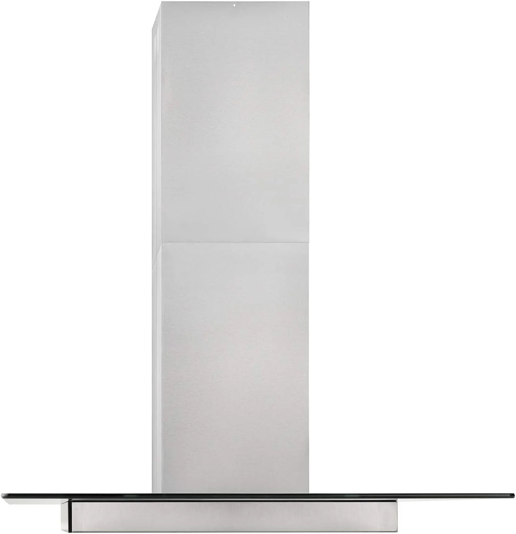 KKT KOLBE Okap kuchenny 90 cm, stal nierdzewna, czarne szkło, aplikacja Smart WiFi, funkcja automatycznego dopływu, obsługa SensorTouch, Delta-Insel-HC