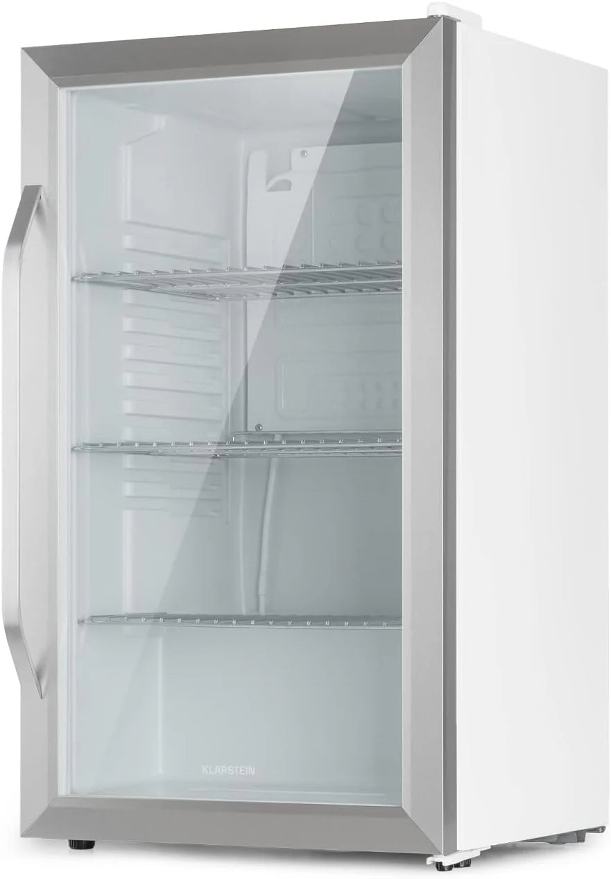 Klarstein Beersafe Quartz White lodówka na piwo, lodówka na napoje ze szklanymi drzwiczkami, lodówka, lodówka na butelki o pojemności 80 litrów