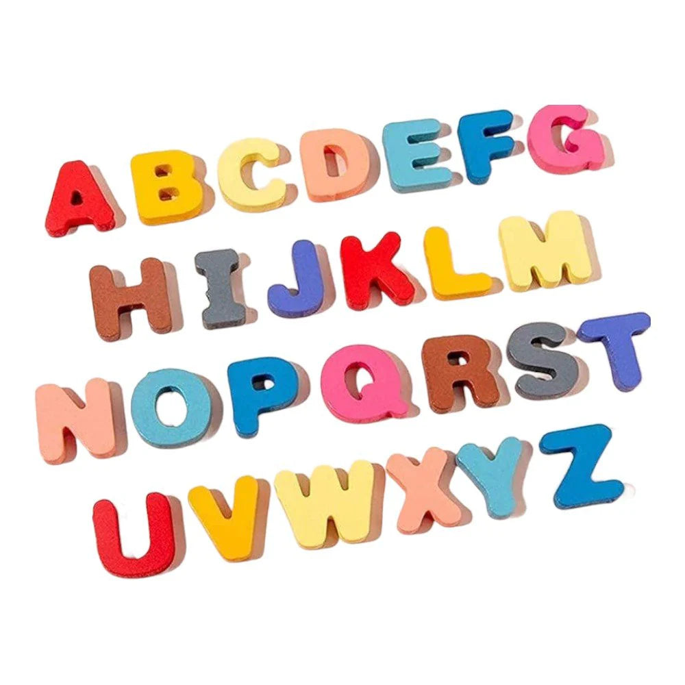 Wooden Sorting Puzzle with Magnetic Fishing, Board, Letters & Numbers