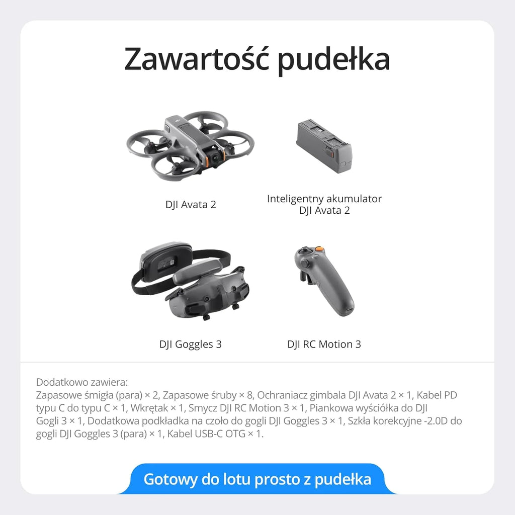 Dji Avata Combo 6941565980083 Dron, Czarny/Szary, 155° Pola Widzenia