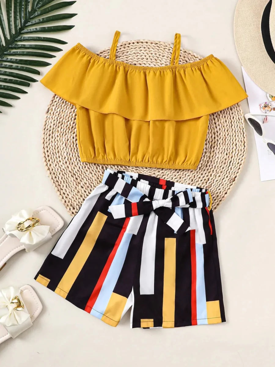Two-Piece Ruffled Girls Outfit Set – 8Y to 12Y