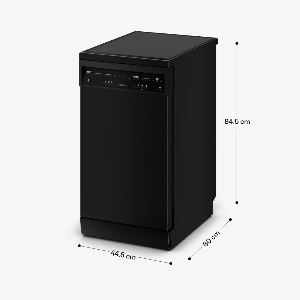 Klarstein Velaire zmywarka do naczyń 45 cm – półzintegrowana, 10 miejsc, 9 programów, 42 dB, klasa energetyczna B, AquaStop, zabezpieczenie przed dziećmi, częściowo zintegrowana zmywarka