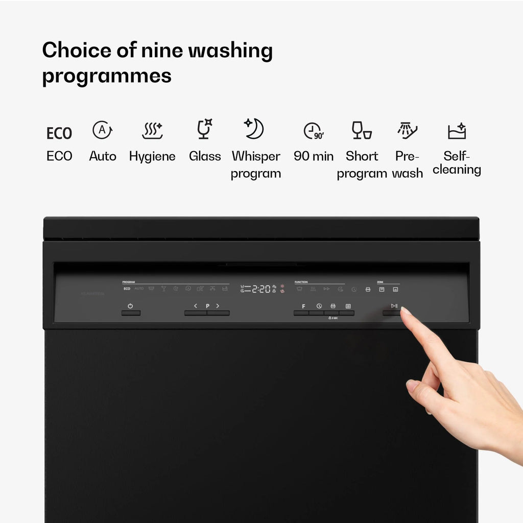 Klarstein Velaire zmywarka do naczyń 45 cm – półzintegrowana, 10 miejsc, 9 programów, 42 dB, klasa energetyczna B, AquaStop, zabezpieczenie przed dziećmi, częściowo zintegrowana zmywarka