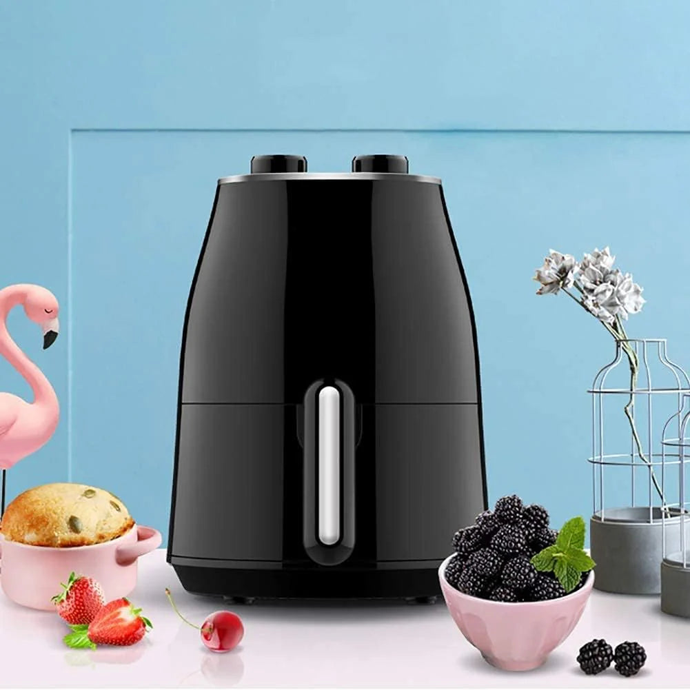Frytkownica powietrzna o mocy 1230 W, wykorzystuje zasadę grzania z cyrkulacją powietrza, Kuchenka bezolejowa z inteligentnym pokrętłem jest łatwa w obsłudze, Mini frytownica domowa może być używana