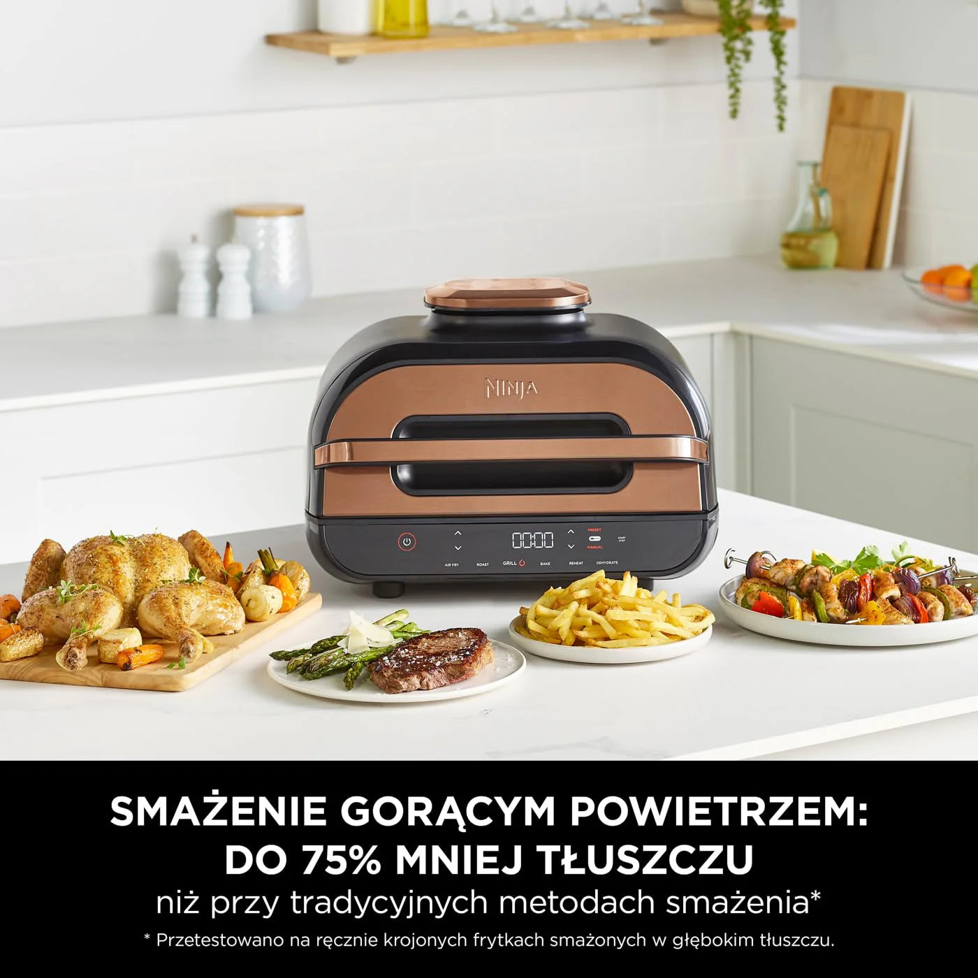 Ninja Foodi Grill i Frytkownica beztluszczowa, 5,7 l, smażenie bez oleju, grilowanie, pieczenie, ciasta i więcej, 5 funkcji gotowania, części bezpieczne do mycia w zmywarce, czarno/srebrna, AG301EU