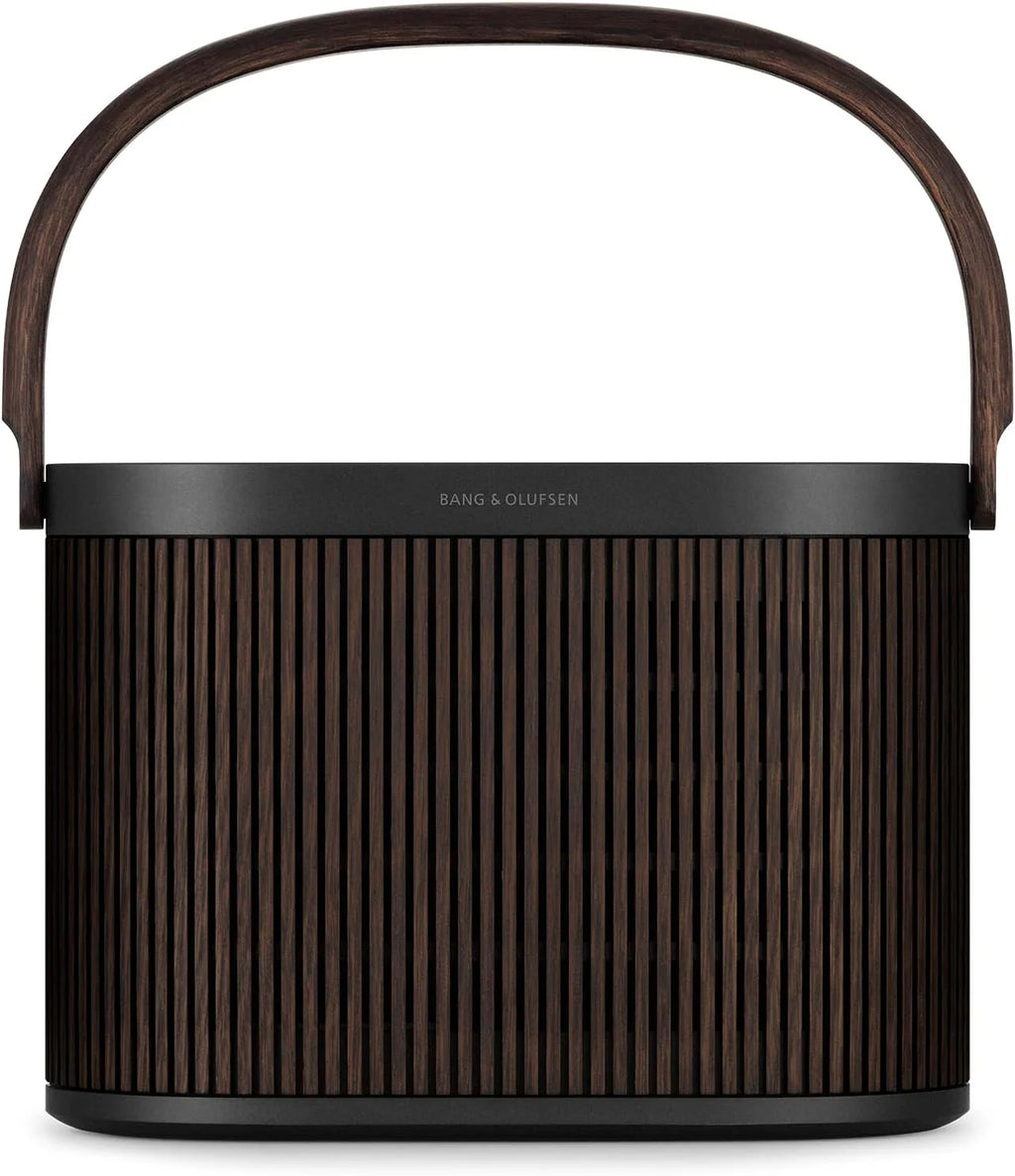 Bang & Olufsen Beosound A5 - Potężny luksusowy przenośny głośnik modułowy Bluetooth i WiFi do domu lub na zewnątrz, z długą żywotnością baterii i wbudowanym bezprzewodowym ładowaniem - Dark Oak