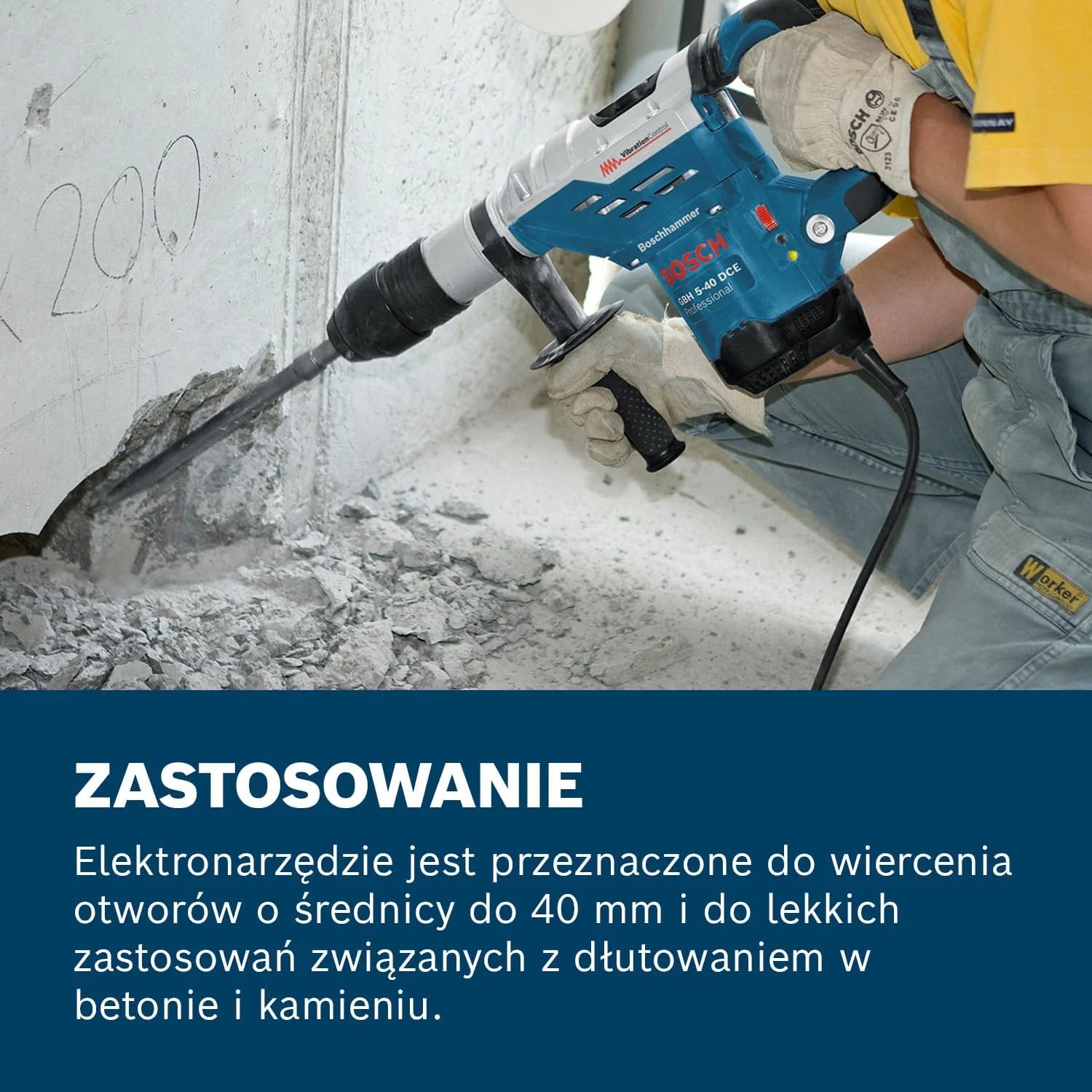 Bosch Professional: młot udarowo-obrotowy GBH 5-40 DCE (1 150 W, uchwyt SDS max, nominalna prędkość obrotowa 165 – 330 min-1, walizka)