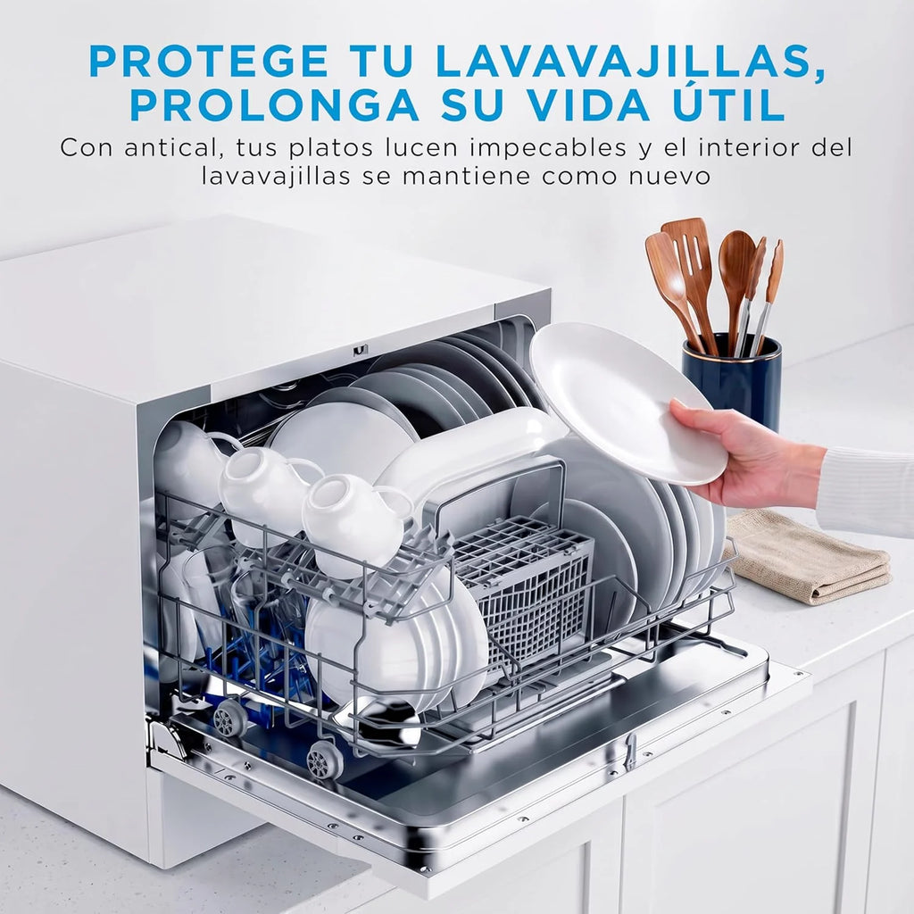 Midea Mała zmywarka, biała, 55 cm, dla 6 osób, kompaktowa i przenośna, bez instalacji, zmywarka z aplikacją Control, 6 programów, filtr antybakteryjny 49 dB, nowy model