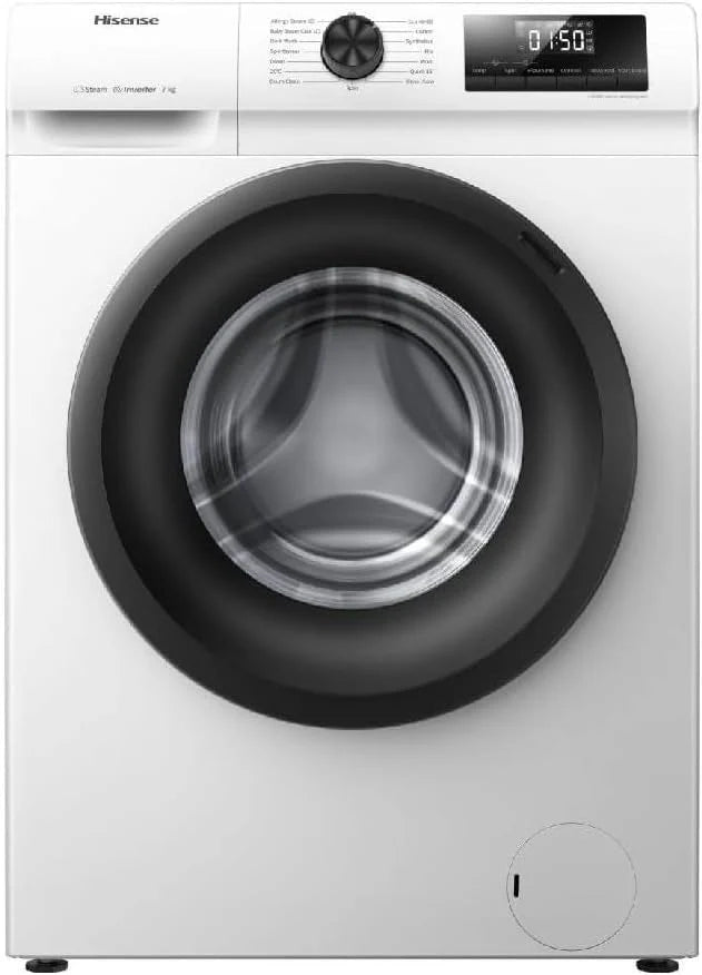 Hisense WFQP701219VM pralka, klasa A, 7 kg, 1200 obr./min, wysokość 84,5 cm x szerokość 59,5 cm, biała