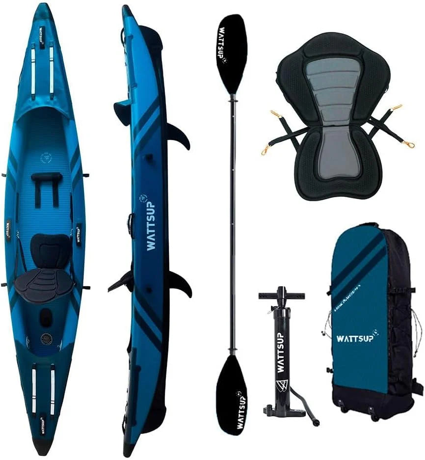 Wattsup - Torpedo - jednoosobowy nadmuchiwany kajak - 365 x 72 cm (12' x 28) - Dropstitch - maks. 180 kg - kompletny zestaw - wszystkie poziomy umiejętności