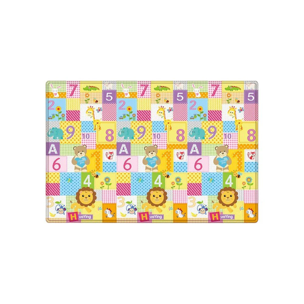 Reversible Baby Foam Play Mat with Letters, Animals, and Vehicles