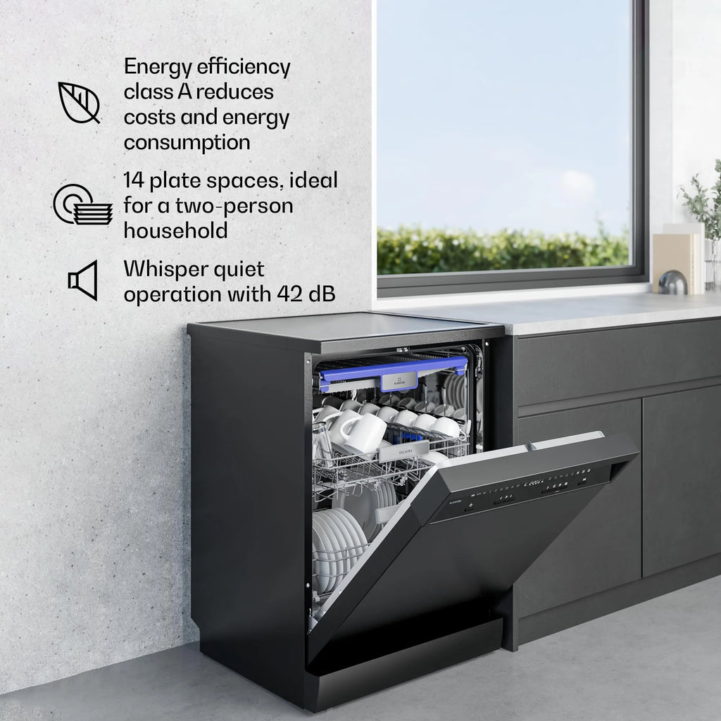 Klarstein Velaire zmywarka do naczyń 45 cm – półzintegrowana, 10 miejsc, 9 programów, 42 dB, klasa energetyczna B, AquaStop, zabezpieczenie przed dziećmi, częściowo zintegrowana zmywarka