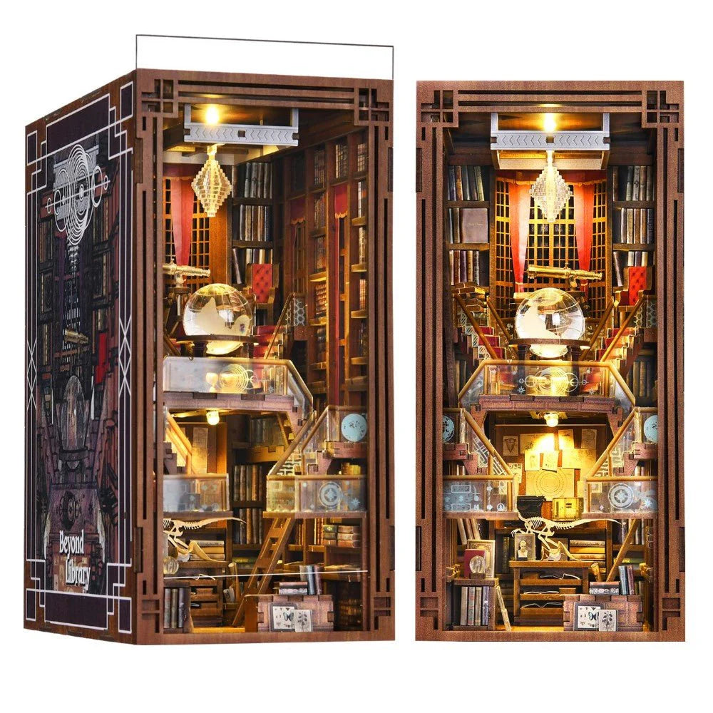 DIY Set Miniature Dollhouse Booknook Kit, Wooden Puzzle Bookend