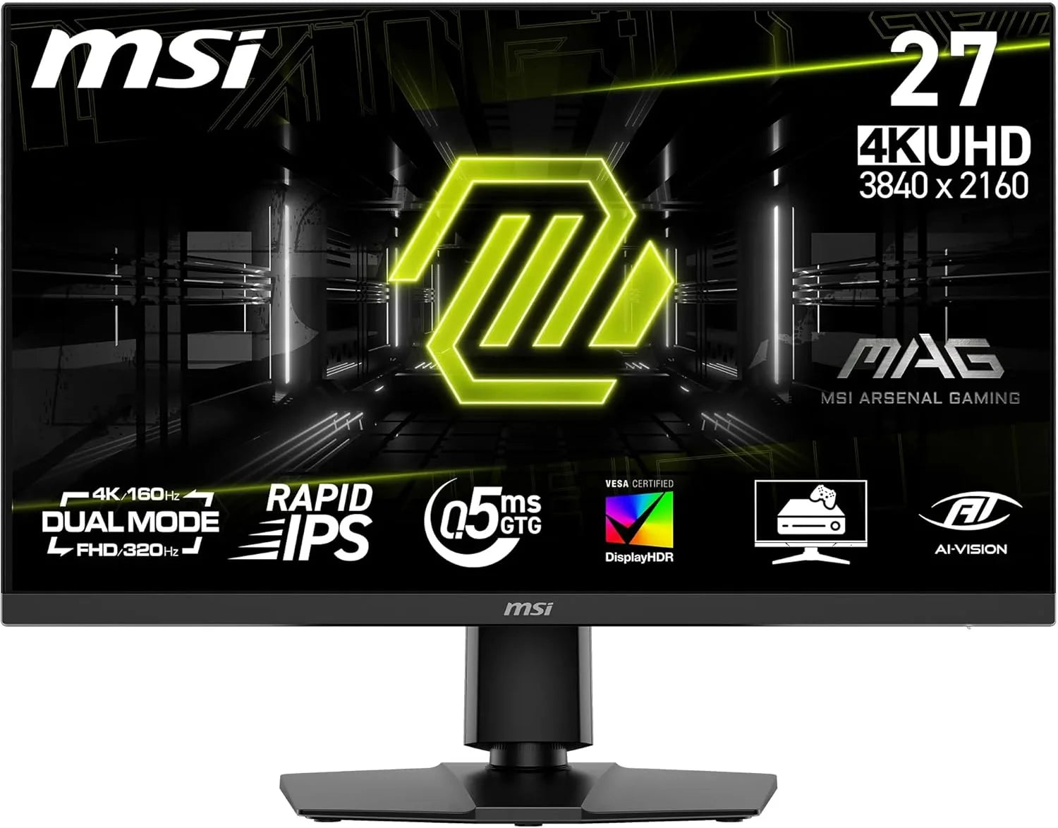 MSI MAG 272URDF E16 Gaming Display 27'' UHD - Szybki panel IPS 3840 x 2160, 0,5 ms, DisplayHDR 400, AI Vision, tryb podwójny, HDMI 2.1, DP 1.4a, nachylenie i regulacja wysokości, czarny